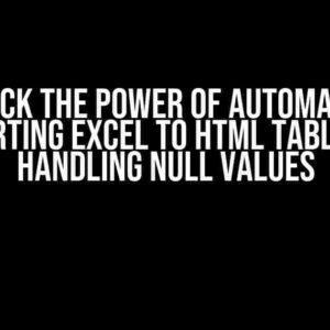 Unlock the Power of Automation: Converting Excel to HTML Tables and Handling Null Values